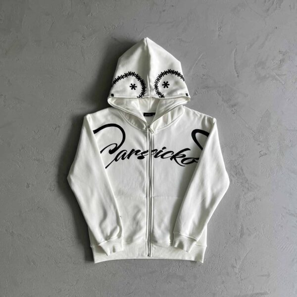 Carsicko Full Zip White Hoodie