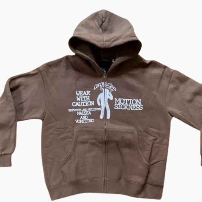 Carsicko Motion Sickness Brown Hoodie